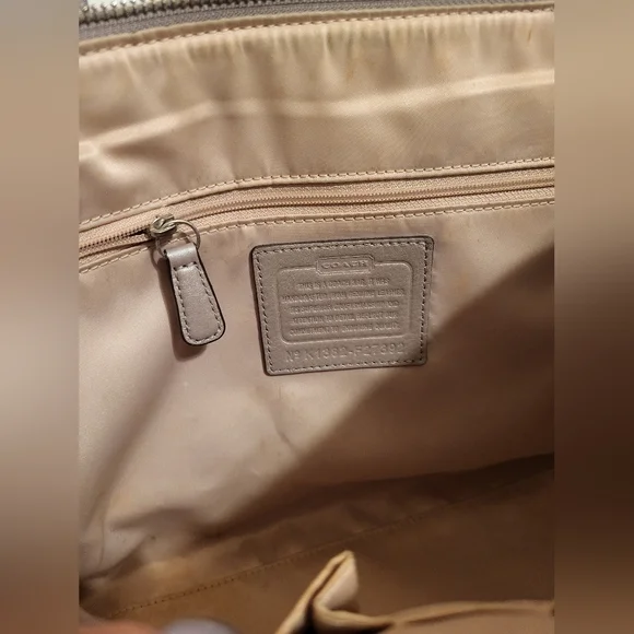 Coach Taylor Eyelet Leather Satchel Crossbody 27392 Putty - Picture 11 of 13